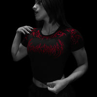 Women's Void Tech™ Black Petal Cropped Compression [NIGHTMARE]