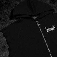 Venom Cutoff Zip-up Hoodie [VOID BLACK]