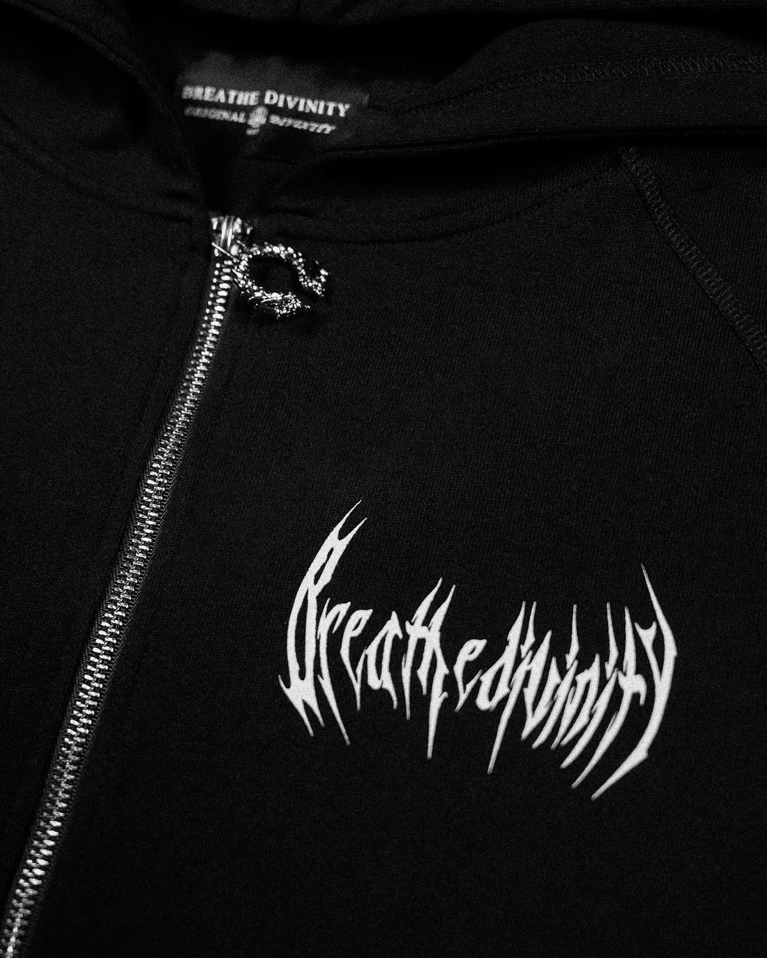 breathedivinity ジップパーカー Venom Cutoff Zip-up Hoodie [VOID BLACK] – Breathedivinity
