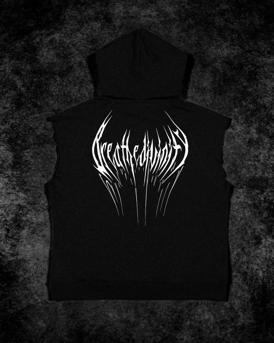 Venom Cutoff Zip-up Hoodie [VOID BLACK]