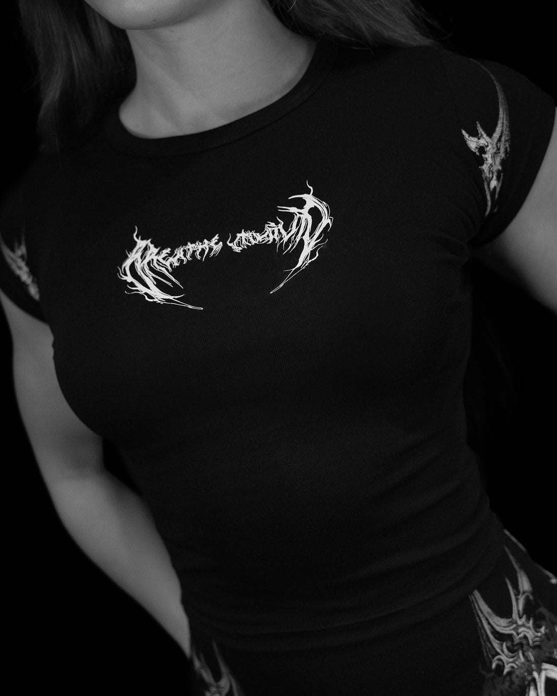 Womens Valkyrie Baby Tee [VOID BLACK]