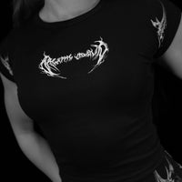 Womens Valkyrie Baby Tee [VOID BLACK]