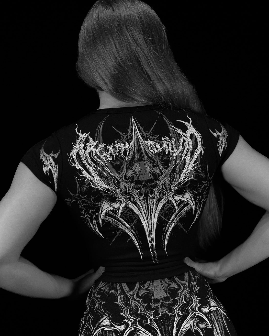 Womens Valkyrie Baby Tee [VOID BLACK]