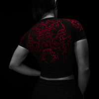 Women's Void Tech™ Black Petal Cropped Compression [NIGHTMARE]