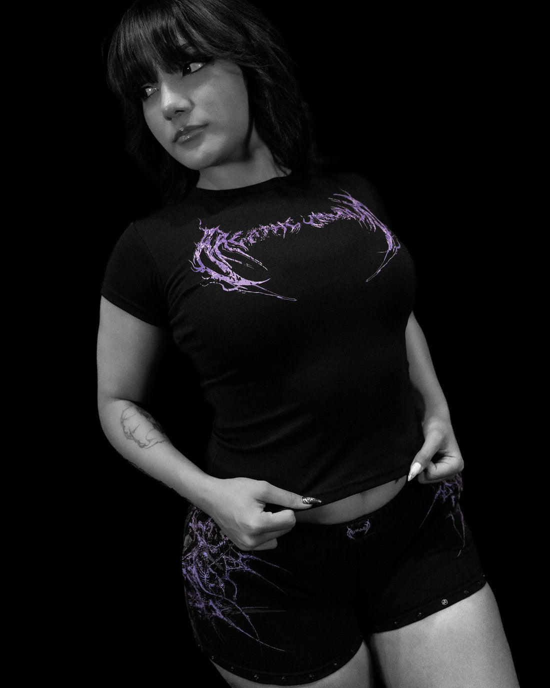Women's Death Sigil Baby Tee [DUSK]