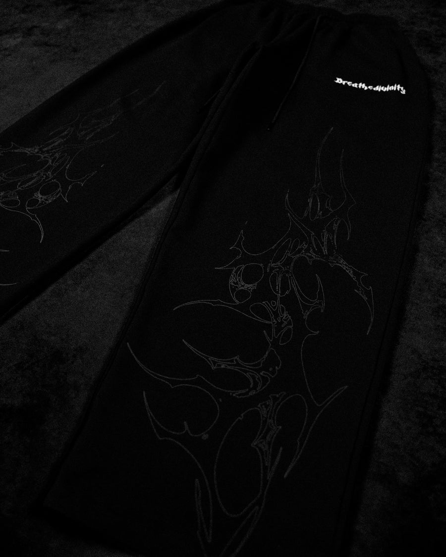 Banana Shape Uncuffed Cyber sweatpants [VOID BLACK]