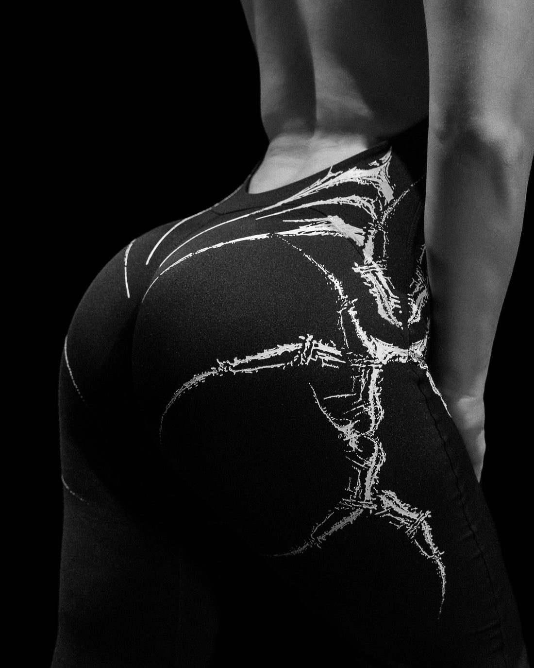 Void Tech™ Dark Reign Open Back Flare Bodysuit [VOID BLACK]