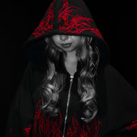 Women's Scarlet Kiss Cropped Zip-up Hoodie [NIGHTMARE]