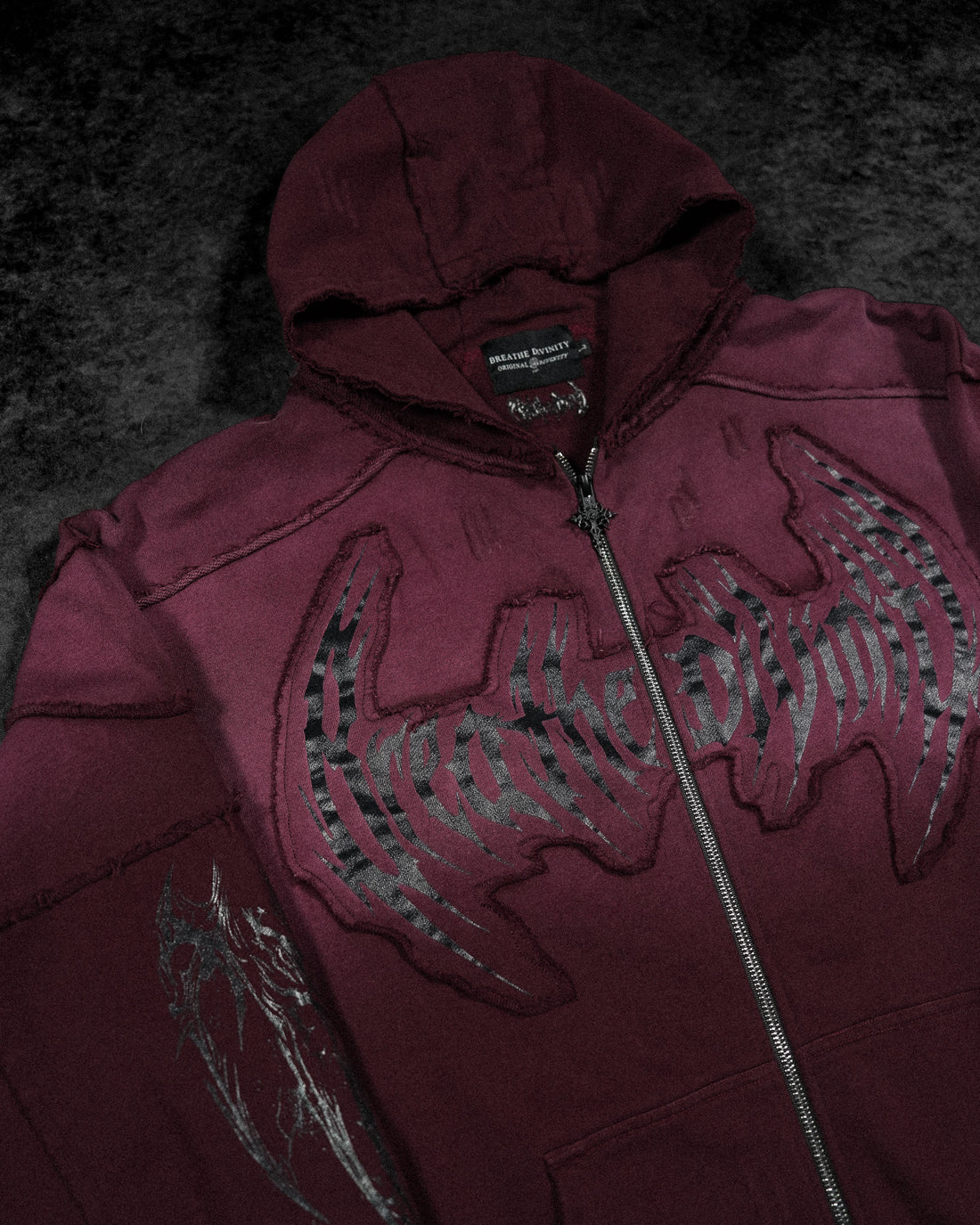 Ruined Oversized Zip-up Hoodie [VIOLA]