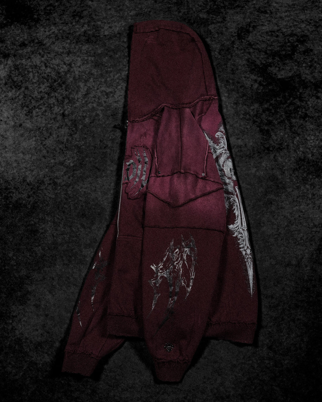 Ruined Oversized Zip-up Hoodie [VIOLA]