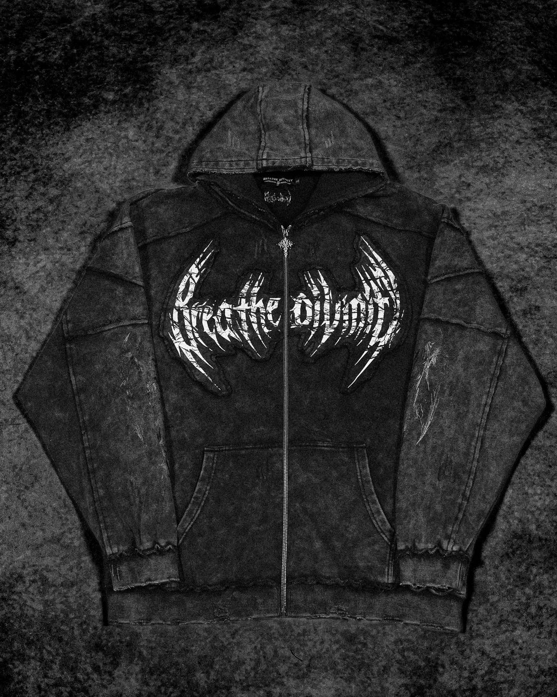 Ruined Oversized Zip-up Hoodie [GHOST]