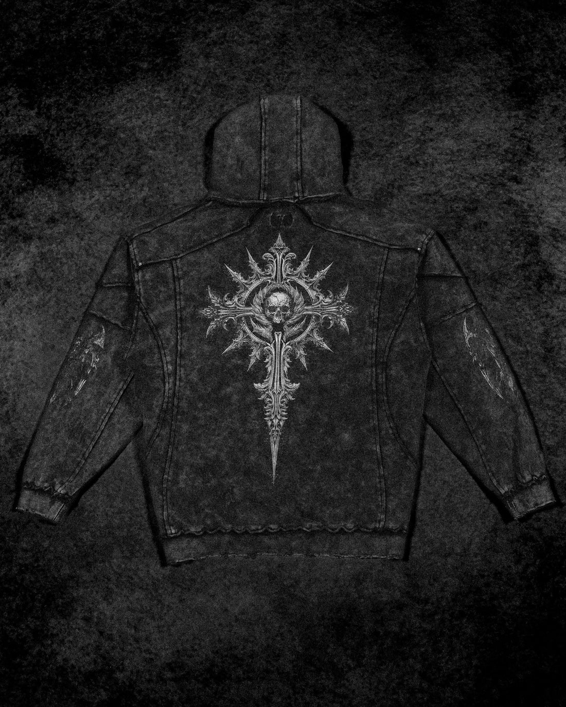 Ruined Oversized Zip-up Hoodie [GHOST]