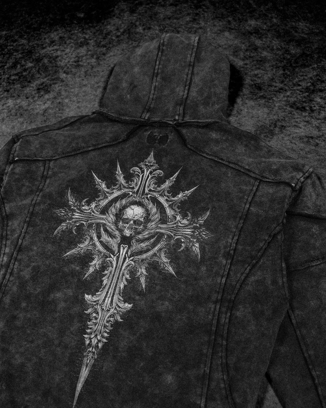 Ruined Oversized Zip-up Hoodie [GHOST]