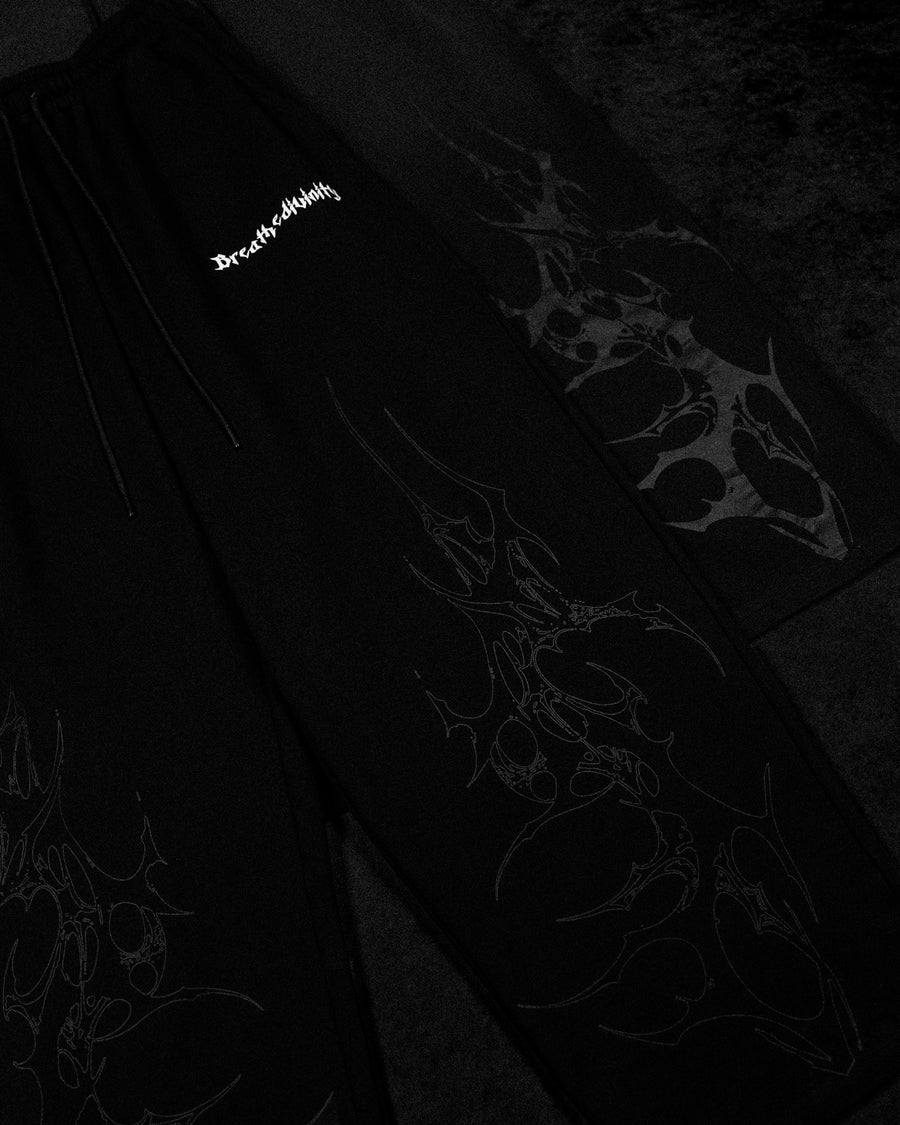 Banana Shape Uncuffed Cyber sweatpants [VOID BLACK]