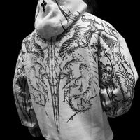 Dragon Blade Oversized pullover hoodie [DIVINE WHITE]