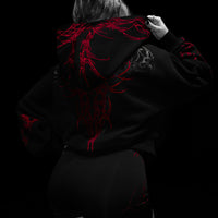 Women's Scarlet Kiss Cropped Zip-up Hoodie [NIGHTMARE]