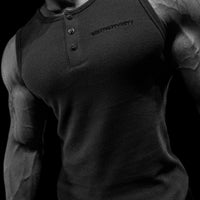 Metallic Henley Cut-off [PURGATORY GREY]