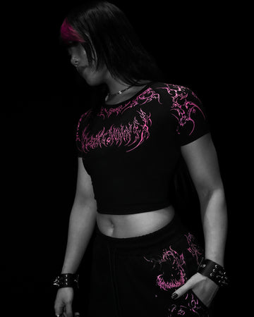 Women's Void Tech™ Black Petal Cropped Compression [BLOSSOM PINK]