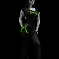 Void Tech™ Dark Reign Open Back Flare Bodysuit [GLOW IN THE DARK]