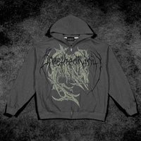 Grim Reaper Embroidered Oversized Zip-up Hoodie [DECAY]