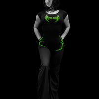 Void Tech™ Dark Reign Open Back Flare Bodysuit [GLOW IN THE DARK]