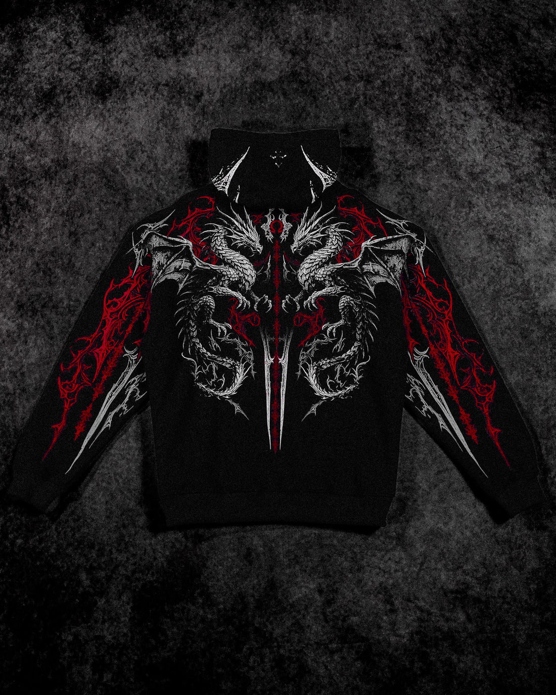 Dragon Blade Oversized pullover hoodie [HEAVENLY RED]