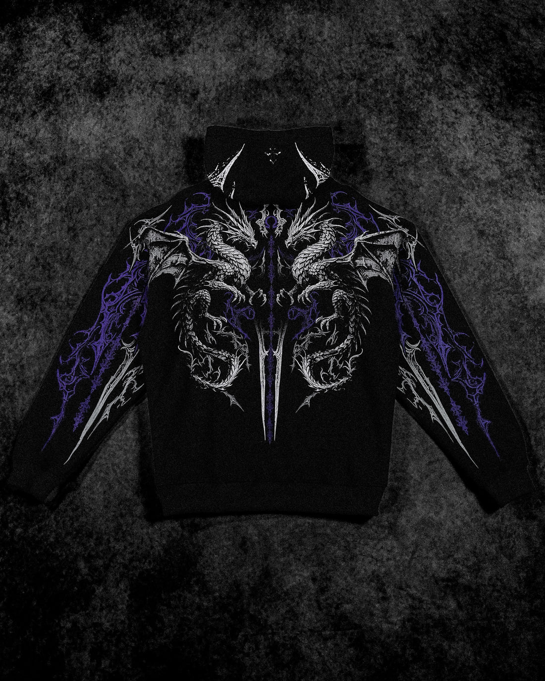 Dragon Blade Oversized Pullover Hoodie [HOLLOW PURPLE]
