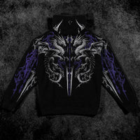 Dragon Blade Oversized Pullover Hoodie [HOLLOW PURPLE]