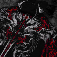 Dragon Blade Oversized pullover hoodie [HEAVENLY RED]