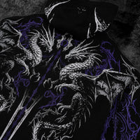 Dragon Blade Oversized Pullover Hoodie [HOLLOW PURPLE]