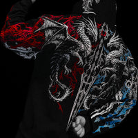 Dragon Blade Oversized pullover hoodie [FIRE AND ICE]
