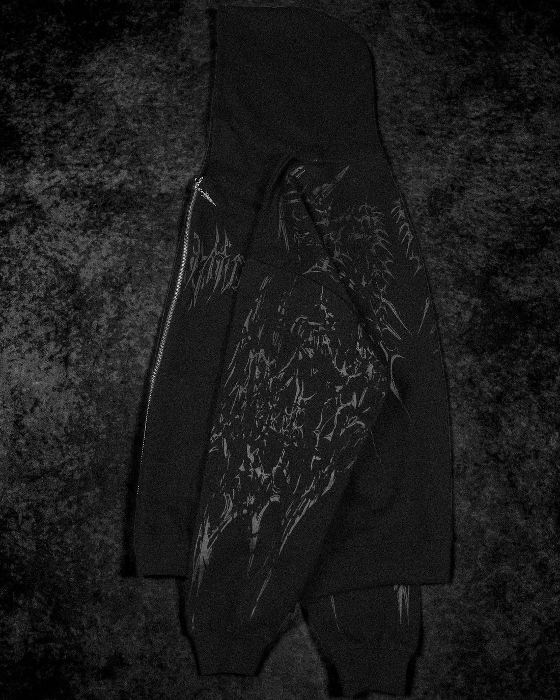 Deathkeeper Oversized Zip-up Hoodie [DARKNESS]