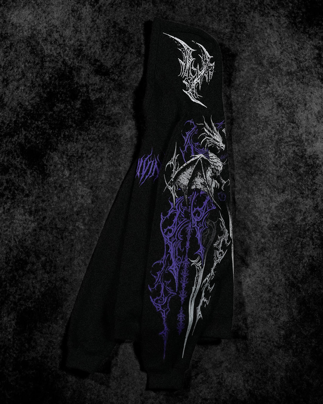 Dragon Blade Oversized Pullover Hoodie [HOLLOW PURPLE]