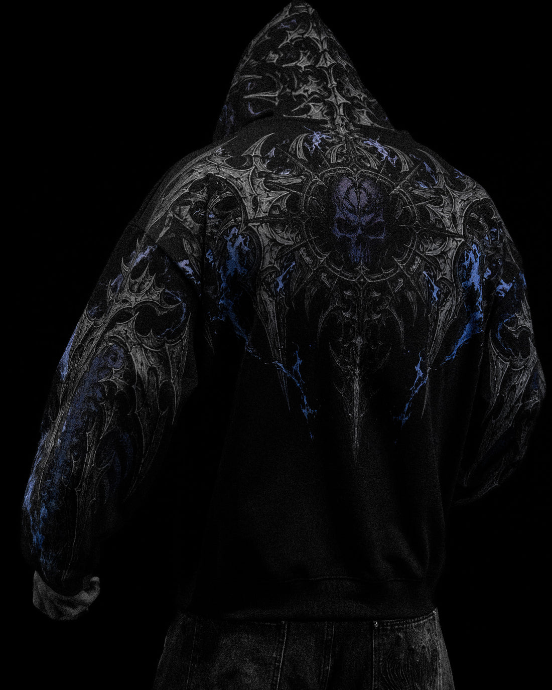 Death Slayer Oversized Zip-up Hoodie [SKY BLUE]