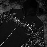 Deathkeeper Oversized Zip-up Hoodie [VOID BLACK]