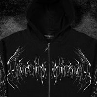 Deathkeeper Oversized Zip-up Hoodie [VOID BLACK]