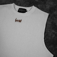 Waffle Knit Cut-off Tee [CREAME BRULEE]