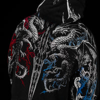 Dragon Blade Oversized pullover hoodie [FIRE AND ICE]