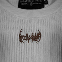 Waffle Knit Cut-off Tee [CREAME BRULEE]