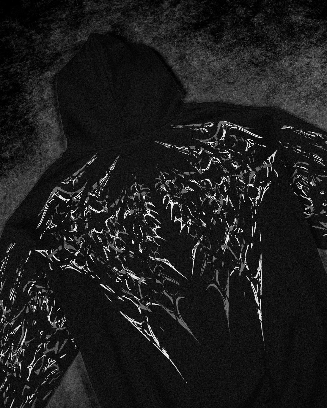 Deathkeeper Oversized Zip-up Hoodie [VOID BLACK]