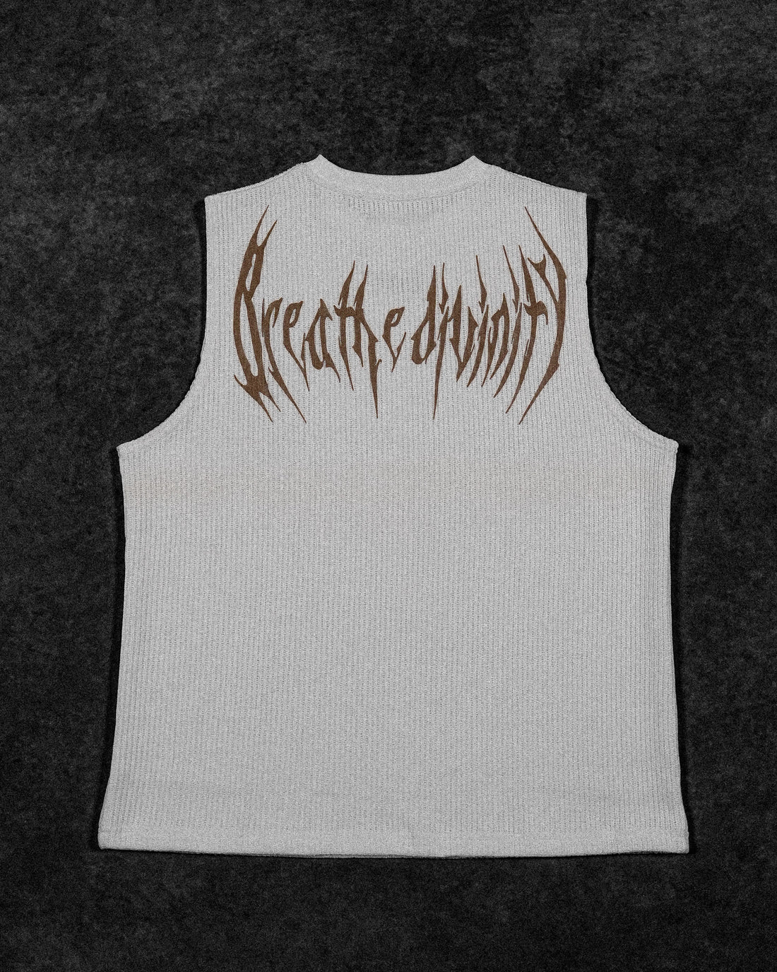 Waffle Knit Cut-off Tee [CREAME BRULEE]