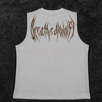 Waffle Knit Cut-off Tee [CREAME BRULEE]