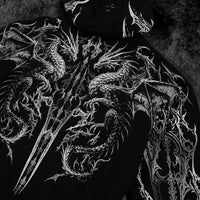 Dragon Blade Oversized pullover hoodie [VOID BLACK]