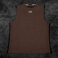 Waffle Knit Cut-off Tee [ESPRESSO]