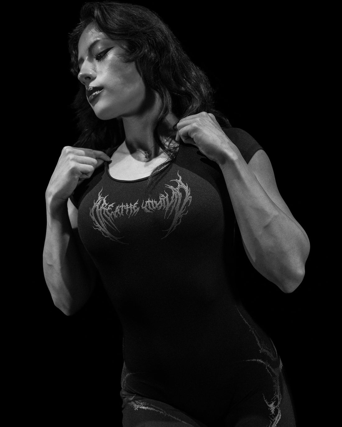 Void Tech™ Dark Reign Open Back Flare Bodysuit [DARKNESS]
