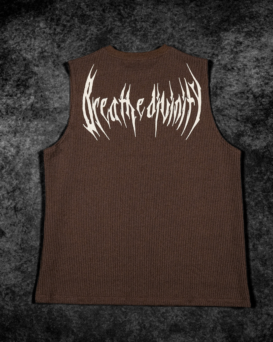 Waffle Knit Cut-off Tee [ESPRESSO]