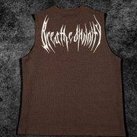 Waffle Knit Cut-off Tee [ESPRESSO]