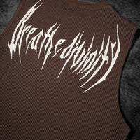 Waffle Knit Cut-off Tee [ESPRESSO]