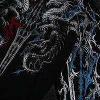 Dragon Blade Oversized pullover hoodie [FIRE AND ICE]