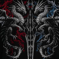 Dragon Blade Oversized pullover hoodie [FIRE AND ICE]